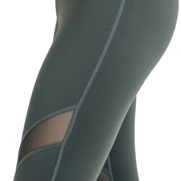 Mesh-Panel Active Leggings Zipper Pocket - Picture 5 of 7